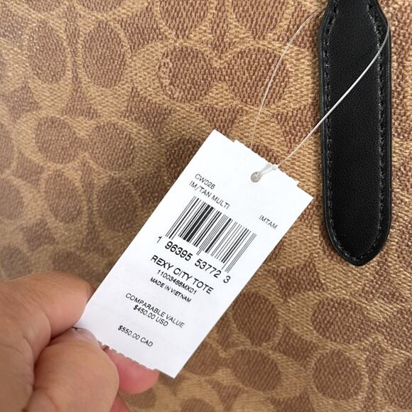 NWT Coach Cosmic City Tote Bag In Signature Canvas With Rexy Print - Picture 9 of 9